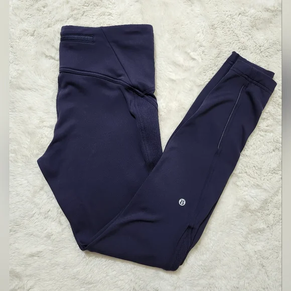 Lululemon Fast as Fleece Tight 28” Size 8 Midnight Navy Legging Active Run Lined - Picture 16 of 16